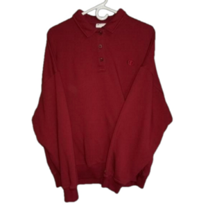 Champion Long Sleeve Collared SweaterSmall Logo Left Sleeve Label Reads Size XL